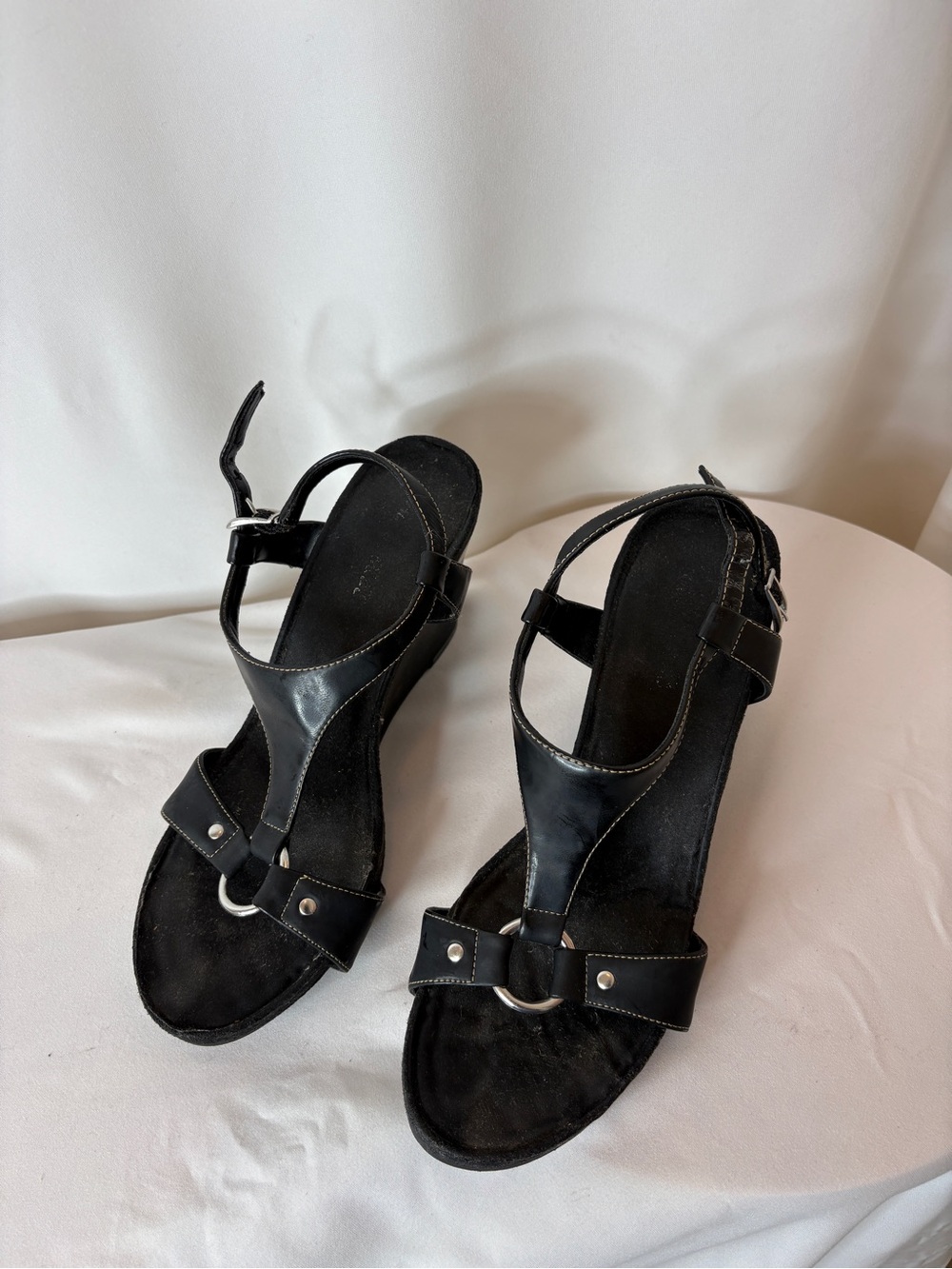 Classic Black Women's T-Strap Sandals